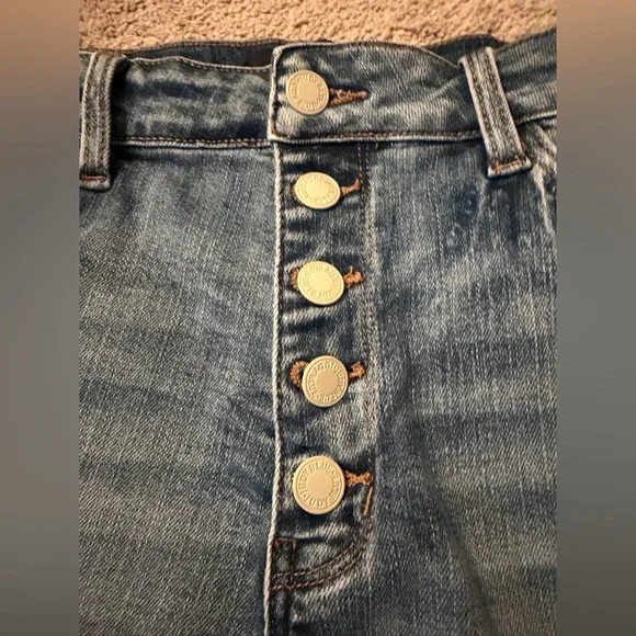 Judy Blue Distressed Button fly Jean Shorts EUC - Picture 2 of 11